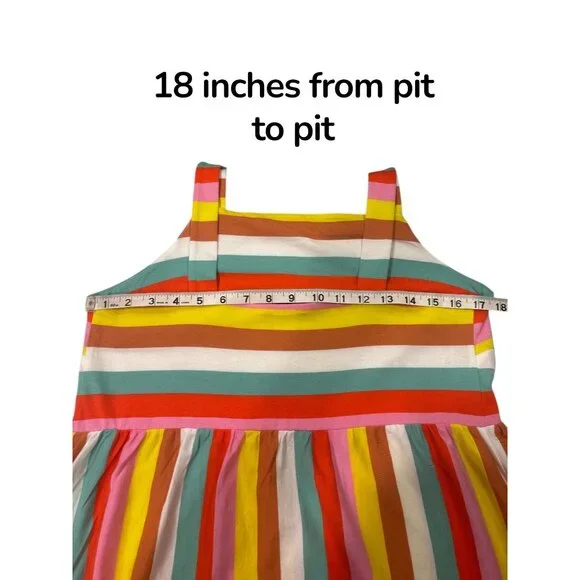 J.Crew Rainbow Stripe Maxi Dress M Cotton Tiered Resort Beach 53” - Picture 6 of 8